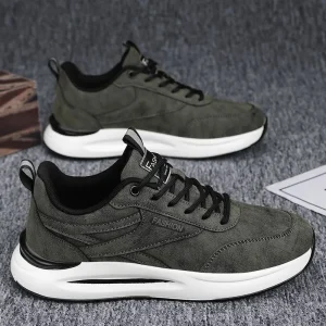 Men’s Casual Sporty Lace Up Dad Shoes Mesh Stretch Fabric Upper Rubber Outsole Waterproof Lightweight Dirt Resistant All Seasons