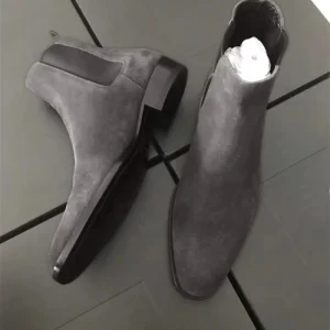 Men’s Chelsea Western Ankle Boots Suede Leather Anti-Slip Breathable Snow Boots