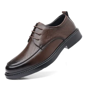 Men’s Classic Black Dress Shoes Outdoor Casual Cow Leather Shoes Men Wedding Party Lace-up Leather Shoes