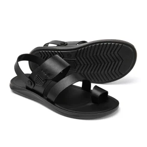 Men’s Classic Flat Sandals Open Toe Flat Summer Casual Outdoor Shoes with Slip On Closure EUR Size 39 47