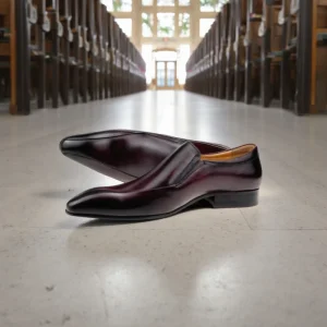 Men’s Classic Leather Dress Shoes Pointed Office Oxfords Wedding Sapato Social Casual Slip On Penny Loafers for Spring Winter