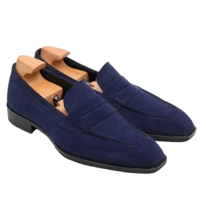 Men’s Classic Loafer Shoes Suede Nubuck Leather Waterproof Breathable Sock Closure Genuine Leather Lining Party Office