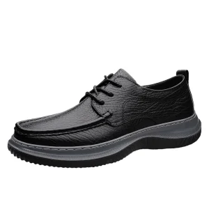 Men’s Classic Lofer Boat Walking Shoes Genuine Leather Lace-up Business Casual Arch Support Lightweight