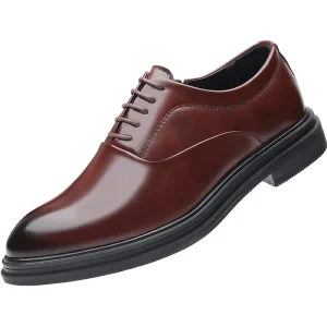 Men’s Classic PU Leather Dress Loafers Formal Business Oxford Shoes for Weddings & Winter Flat Design