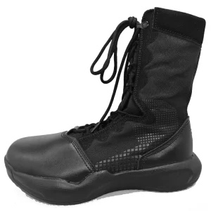 Men’s Combat Boots Ankle Zip Closure Breathable Lightweight Summer Outdoor Tactical Shoes for Training