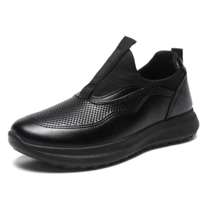 Men’s Comfort Breathable Anti-Slip Slip-On Walking Shoes with PU Upper