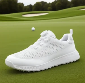 Men’s Comfortable Breathable Golf Shoes with Mesh Upper Fixed Nail Button & Non slip Sports Design Factory Price