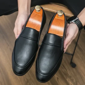 Men’s Comfortable Leather Oxford Shoes Solid Pattern Formal Slip On