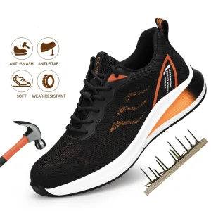 Men’s Comfortable Light Labor protection Shoes Steel Toe Cap Anti Impact Anti Puncture Safety Work Shoes Protective Shoes
