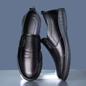 Men’s Comfortable Soft Bottom Leather Leisure Shoes Breathable Slip-On Motoring Work Boots Waterproof Winter Hotel Design