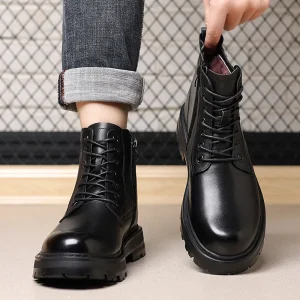 Men’s Cowhide Boots Soft Sole Warm Comfortable Trendy Versatile Work Boots