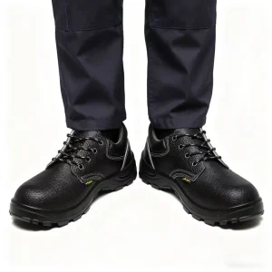 Men’s Cowhide Safety Work Shoes Black Anti slip Anti puncture Labor Protection Shoes