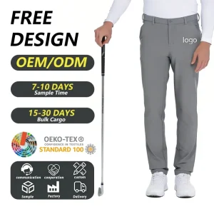 Men’s Cuffed Ankle Jogger Golf Pants 4 Way Stretch Fabric Custom Logo Sportswear for Golf and Urban Casual