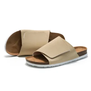 Men’s Cushionaire Cork Sandal with Comfort and Wide Widths Available Slip on Slides Arch Support Slipper