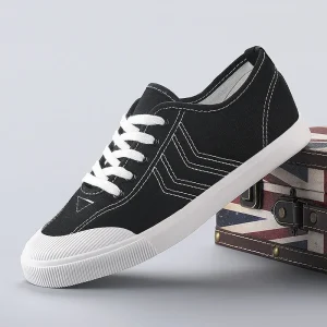 Men’s Custom White Canvas Shoes Fashionable Casual Lightweight and Comfortable for Summer Walking