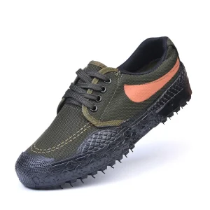 Men’s Customizable Canvas Safety Shoes Anti Slip Rubber Sole Wear Resistant Work Sneakers for Construction & Farm