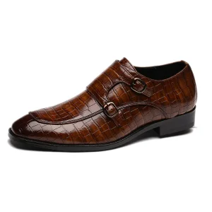 Men’s Customizable Logo Leather Dress Shoes Oxfords Pointed Toe Slip On Light Breathable TPR Autumn Drop Shipping