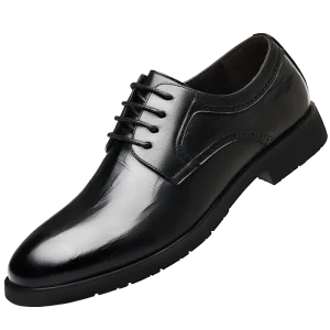 Men’s Derby Dress Shoes British Style Embossed Formal Business Wedding Shoes with Non Slip Rubber Sole