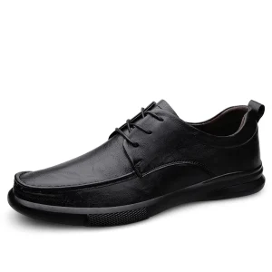 Men’s Derby Dress Uniform Oxford Outdoors Flat Shoes Low-top Lace up Genuine Cow Leather Round Toe Business Handmade Breathable