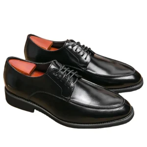 Men’s Derby Shoe Luxury Genuine Leather Soft Rubber Insole Men