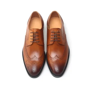 Men’s Derby Shoes Genuine Leather Hand-brushed Men’s Brogues for Daily Use