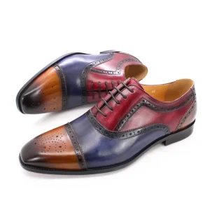 Men’s Dress Oxford Shoes Genuine Leather Handmade Brogue Other Trendy Formal Shoes for Men New Fashion Mix Colour