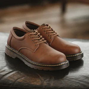 Men’s Dress Shoes Chunky Leather Derby Shoes Low Top Casual Dress Shoes British Style Casual Work Shoes Trend Product