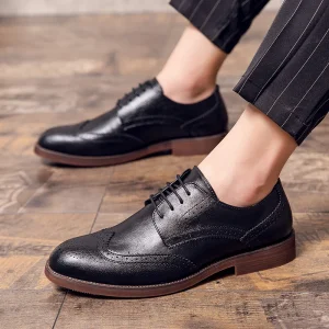 Men’s Dress Shoes Formal Fashion Elegant Wedding Leather Shoes Man Business Office Flats Oxfords for Men