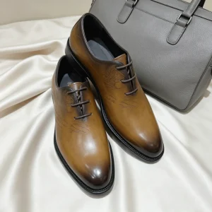Men’s Dress Shoes Lace up Oxfords Formal Business Shoes Classic Lightweight Oxford Shoes Handmade Premium Business Shoes