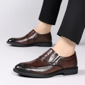 Men’s Dress Shoes New Styles Formal Leather Loafer Shoes for Office and Wedding Casual Walking With Rubber Insole