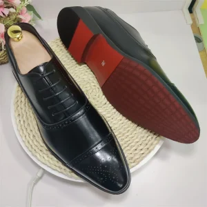 Men’s Dress Shoes & Oxford Large Size 47 48 Point Toe Lace up Fashion PU Leather Anti Slippery Winter Wedding Party Footwear