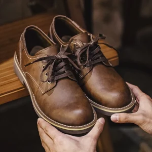 Men’s Dress Shoes Oxfords Casual Vintage Workwear British Style Low Top Chaussures Pour Hommes