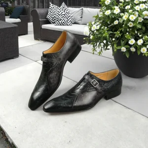 Men’s Dress Shoes Oxfords Custom Genuine Leather Monk Strap Formal Office Outdoor Party Wedding Autumn Summer Suit