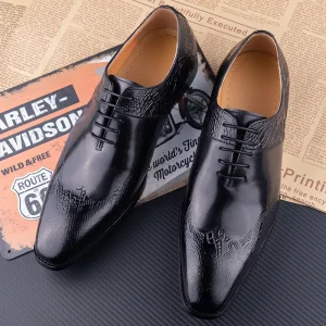 Men’s Dress Shoes & Oxfords Handmade Genuine Leather Style for Autumn Weddings