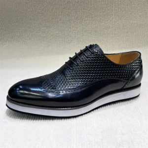 Men’s Dress Shoes Oxfords Real Leather Handmade Casual Spring Lace Sports Design Direct Factory