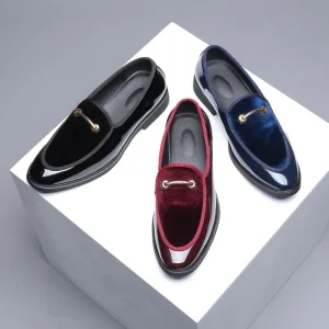 Men’s Dress Shoes Patent Leather Luxury Fashion Groom Wedding Shoes Men’s Style Oxford Shoes
