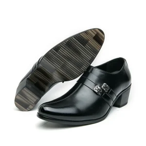 Men’s Dress Shoes Pu Leather 7 cm Hidden Insole Comfort 2.8 Inch Height Increasing Dress Shoes for Men