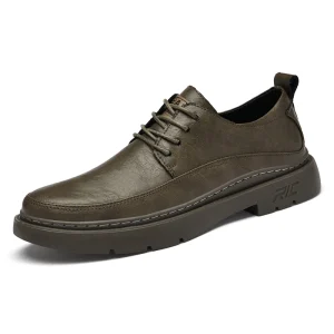 Men’s Dress Uniform Oxford Work & Safety Outdoor Shoes Low-top Lace up Leather Business Thickened Fleece Cotton Padded Warm