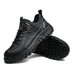 Men’s EU Plastic Toe Safety Shoes Light Weight Anti-slip Wear-resistant Anti-crush for Factory Warehouse Construction