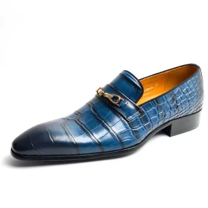 Men’s Elegant Leather Casual Loafers Custom Colored Non-Slip Dress Shoes with Pointed Toe Autumn Four Styles Available