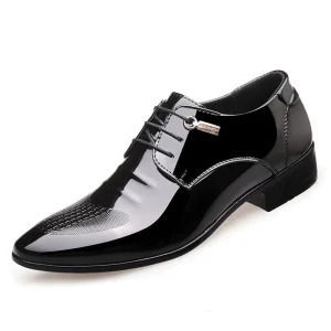 Men’s England Style Pointed Toe Oxford Lace up Business Dress Shoes Men Plus Size Shoes Casual Shoes for Men