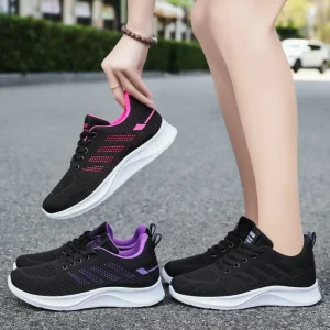 Men’s Fashion Fly Woven Lace-up Running Shoes Comfortable Casual Trainer Hiking Walking Shoes