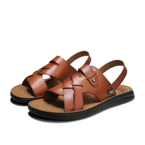 Men’s Fashion Oversized Beach Soft Comfortable Non-slip Strap Heel Large Size Breathable Soft-soled Sandals