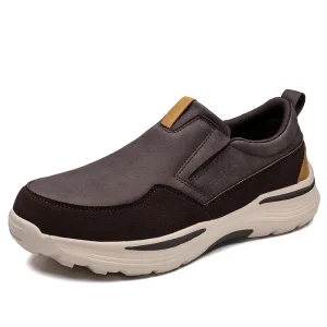 Men’s Fashion Trend Genuine Leather Slip-On Loafers Comfortable Quality Waterproof Flats Casual Water Resistant