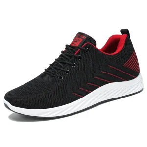 Men’s Fashion Trend Lace-up Walking Shoes Casual Sneakers EVA Midsole PVC Outsole Mesh Upper All Seasons