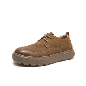 Men’s Fashion Trend Leather High Top Lightweight Comfortable Lace-Up Walking Shoes