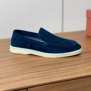 Men’s Flat Bean Loafers Frosted Comfortable Breathable Slip On Suede Walking Shoes for Men and Women Size Lazy