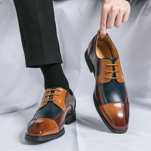 Men’s Flat Derby Shoes Solid Pattern Breathable Light Slip On Business