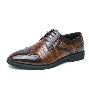Men’s Formal Derby Leather Dress Shoes Business Casual Style Oxfords