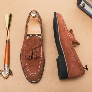 Men’s Formal Flat Synthetic Leather Dress Shoes High Quality Breathable Comfort Warm Loafers Footwear for Party